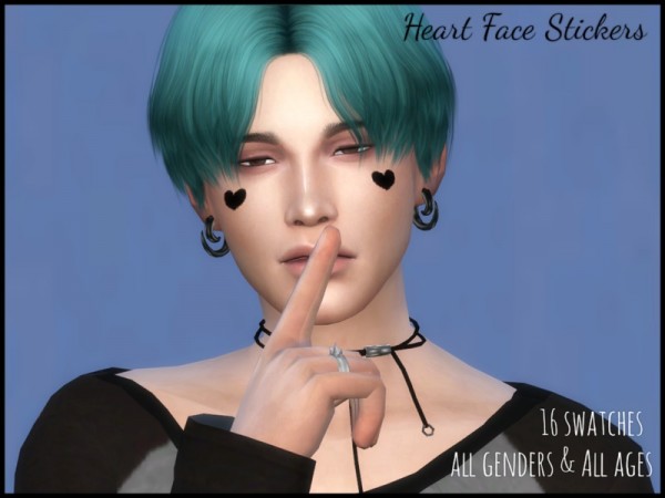  The Sims Resource: Heart Face Stickers by erurid