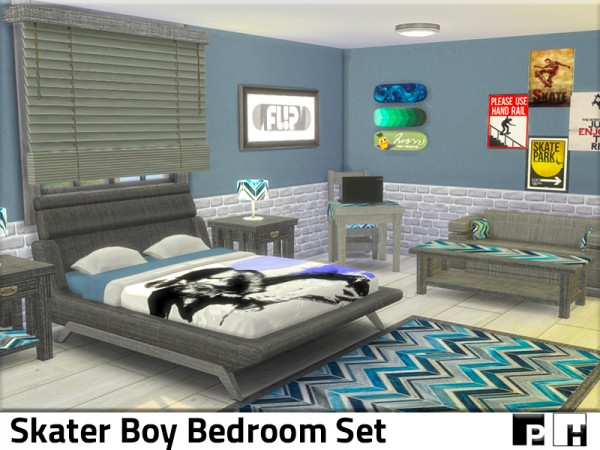  The Sims Resource: Skater Boy Bedroom by Pinkfizzzzz