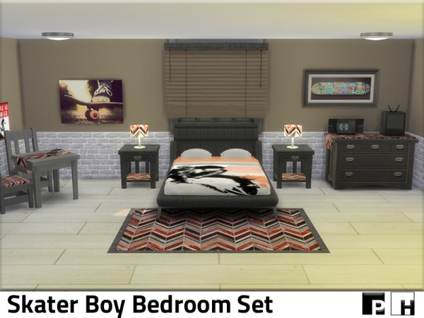  The Sims Resource: Skater Boy Bedroom by Pinkfizzzzz