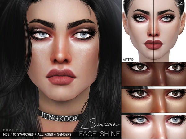  The Sims Resource: Susan Face Shine N05 by Pralinesims
