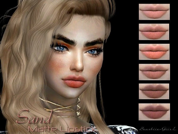  The Sims Resource: Sand Matte Lipstick by Baarbiie GiirL
