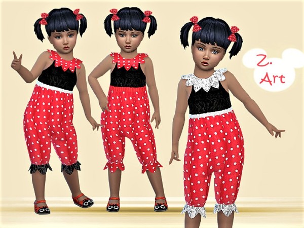  The Sims Resource: BabeZ. 34  Jumpsuit with polka dots by Zuckerschnute20