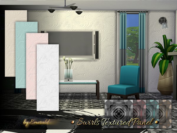  The Sims Resource: Swirls Textured Panel by emerald