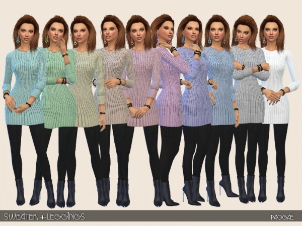  The Sims Resource: Sweater and Leggings by Paogae