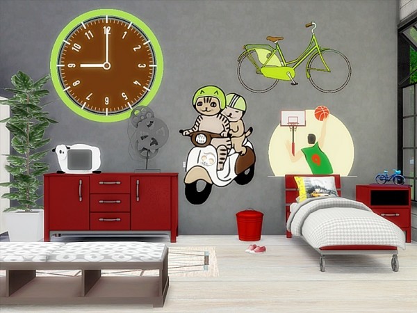  The Sims Resource: Wall Decals teenroom set by Danuta720