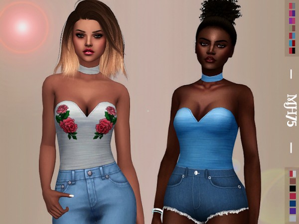  The Sims Resource: Felicity Choker Bodysuit by Margeh 75