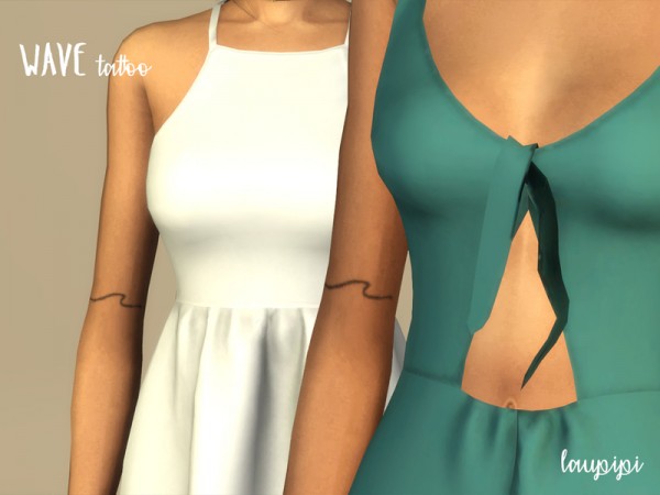  The Sims Resource: Wave Tattoo by Laupipi
