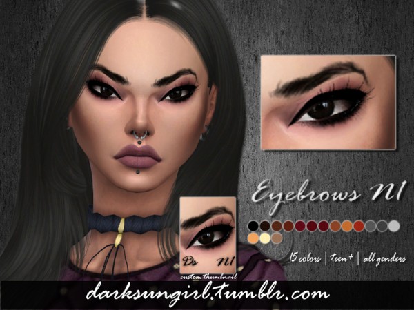 The Sims Resource: Eyebrows N1 by DarksunGirl • Sims 4 Downloads