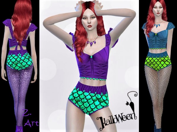  The Sims Resource: Halloween Party Outfit 01 Set by Zuckerschnute20