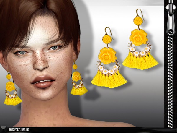  The Sims Resource: MFS Elise Earrings by Miss Fortune