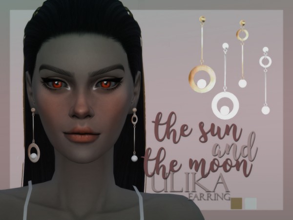  The Sims Resource: The sun and the moon earrings by UliKa
