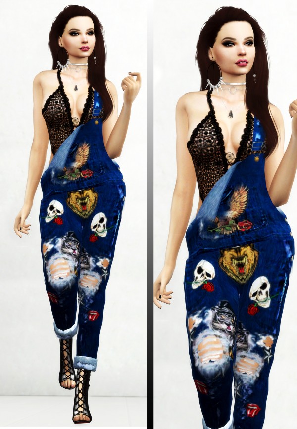  Miss Merry The Sims: Unbalance dungarees