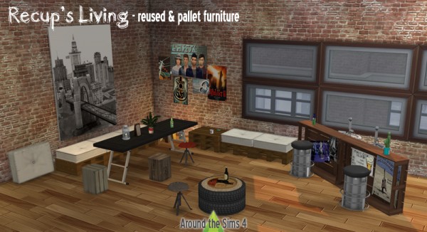Around The Sims 4: Recup Living reused and pallet furniture