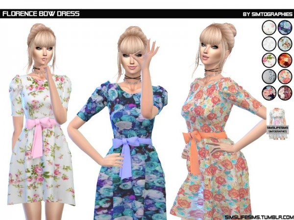  The Sims Resource: Florence Bow Dress by simtographies