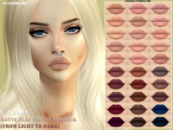  The Sims Resource: LA girl matte flat velvet lipstick by ANGISSI