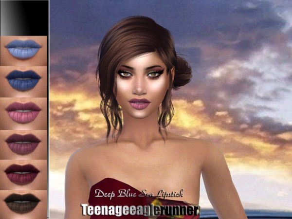  The Sims Resource: Deep Blue Sea Lipstick by Teenageeaglerunner