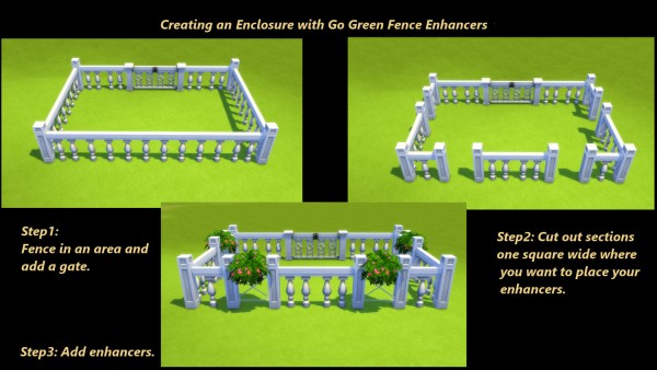  Mod The Sims: Go Green  Fence Enhancers with Potted Plants by Snowhaze