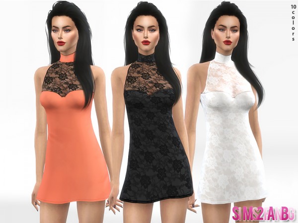  The Sims Resource: 342   Mini Dress with Lace Details by sims2fanbg