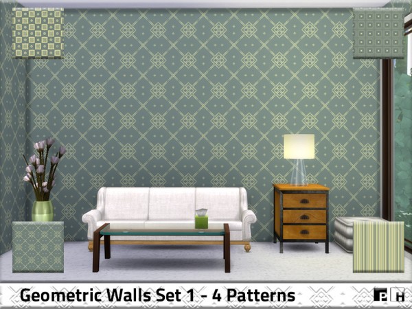  The Sims Resource: Geometric Walls Set 1 by Pinkfizzzzz