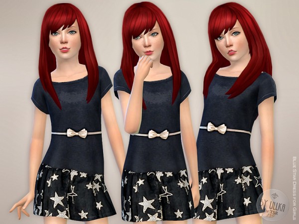  The Sims Resource: Blue Star Dress by lillka