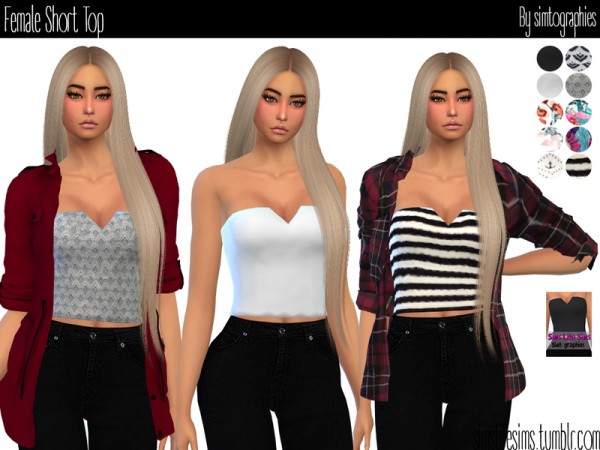 The Sims Resource: Short Top by simtographies • Sims 4 Downloads