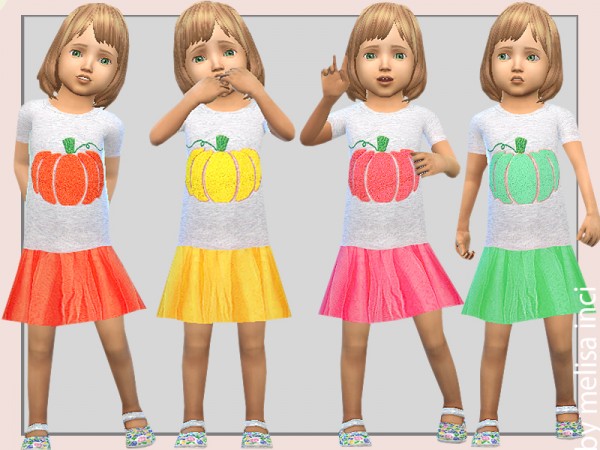  The Sims Resource: Toddler Pumpkin Dress by melisa inci