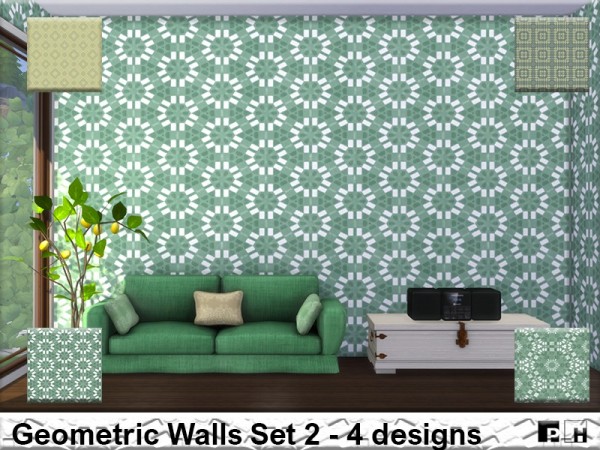  The Sims Resource: Geometric Walls Set 2 by Pinkfizzzzz