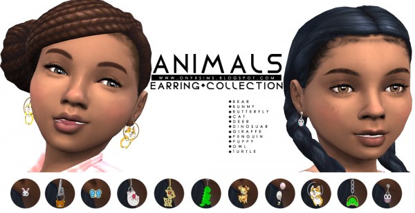 Onyx Sims: Animal Collection   Earrings