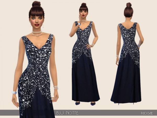  The Sims Resource: BluNotte dress by Paogae