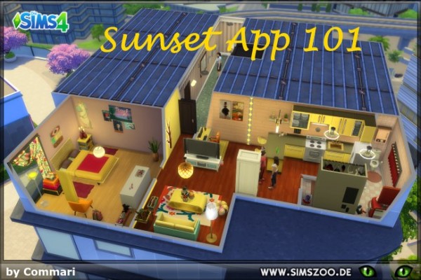  Blackys Sims 4 Zoo: Sunset Appartment by Commari