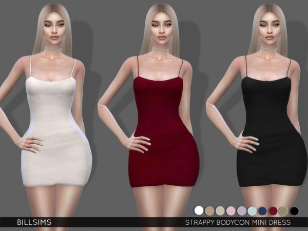  The Sims Resource: Strappy Bodycon Mini Dress by Bill Sims
