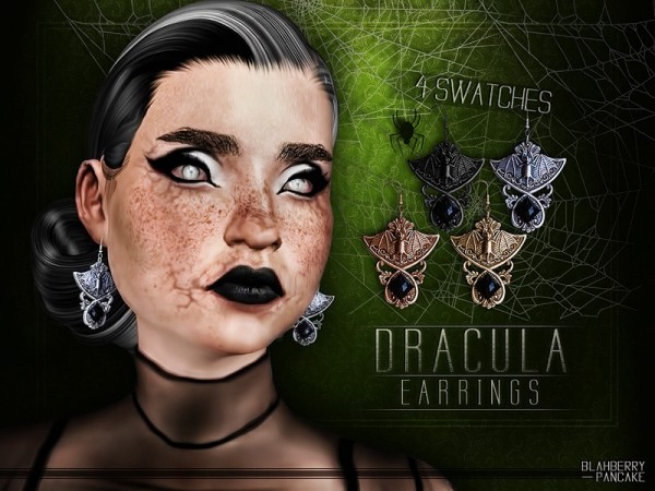  The Sims Resource: Dracula Earrings by Blahberry Pancake
