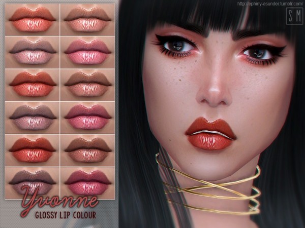  The Sims Resource: Yvonne   Glossy Lip Colour by Screaming Mustard