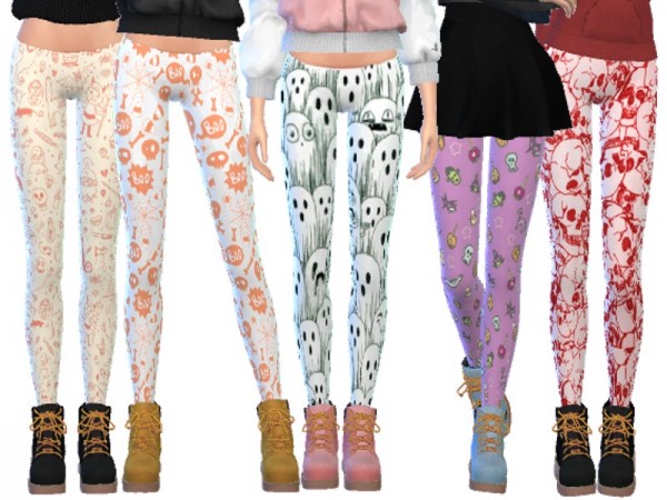 The Sims Resource: Halloween Themed Leggings by Wicked Kittie
