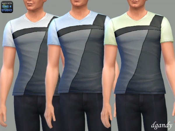  The Sims Resource: T Shirt with Leather Accent by dgandy
