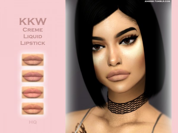  The Sims Resource: Creme Liquid Lipstick by ANGISSI