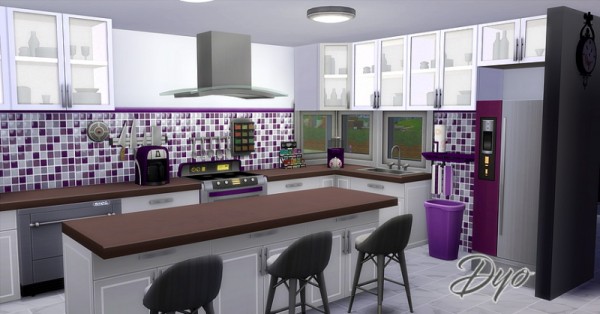  Les Sims 4: Set objects kitchen NSBC purple
