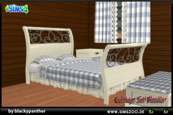  Blackys Sims 4 Zoo: Cottage set   Bed Rec White by blackypanther