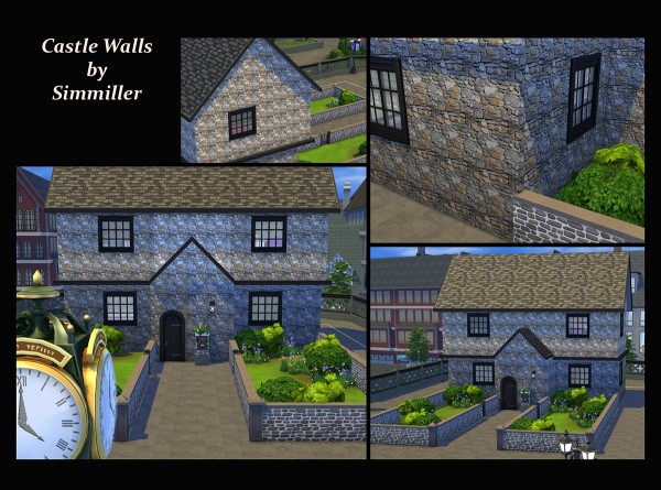  Mod The Sims: Castle Walls   15 Colours of Stone Walls by Simmiller