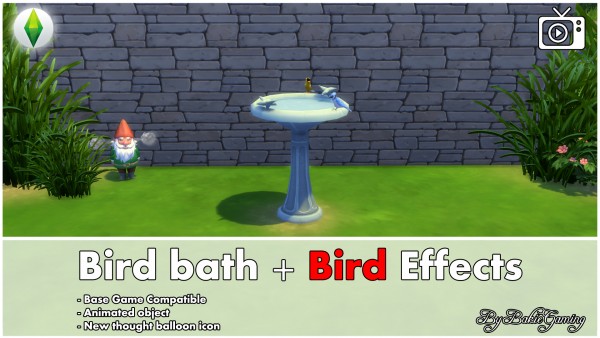  Mod The Sims: Bird Bath and effects by Bakie