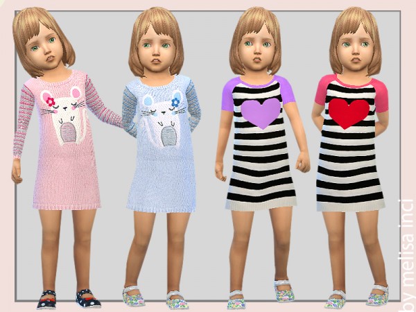  The Sims Resource: Striped Sweater Dress by melisa inci