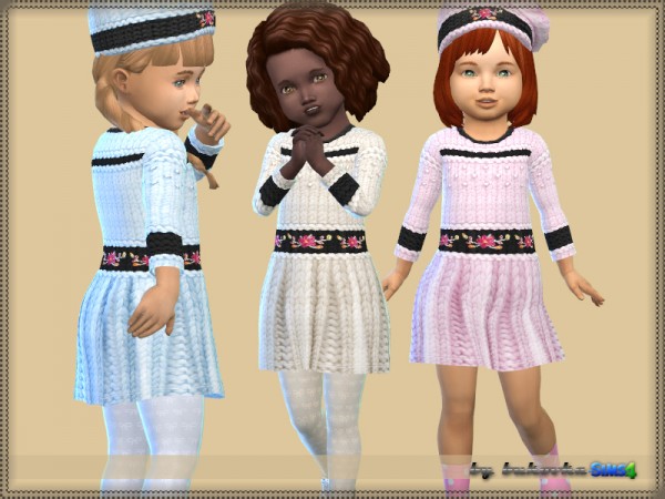  The Sims Resource: Dress Knitted Flower by Bukova
