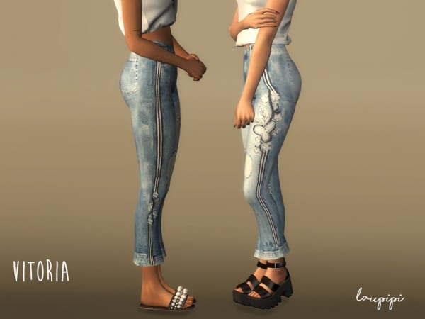  The Sims Resource: Vitoria jeans by laupipi