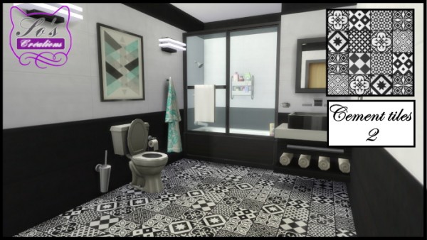  Les Sims 4: Cement tiles for floor