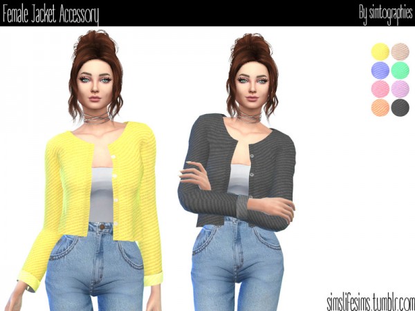  The Sims Resource: Female Jacket Accessory by simtographies