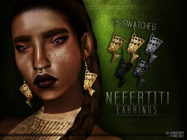  The Sims Resource: Nefertiti Earrings by Blahberry Pancake