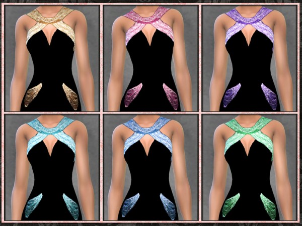  The Sims Resource: Golden Globes Gown by Five5Cats