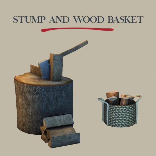  Leo 4 Sims: Stump and Wood Basket