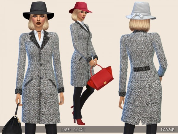  The Sims Resource: B&W Coat by Paogae