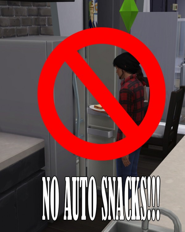  Mod The Sims: No Auto Snacks! by meharie